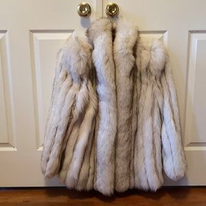 Vintage silver fox fir jacket mid 1980s.